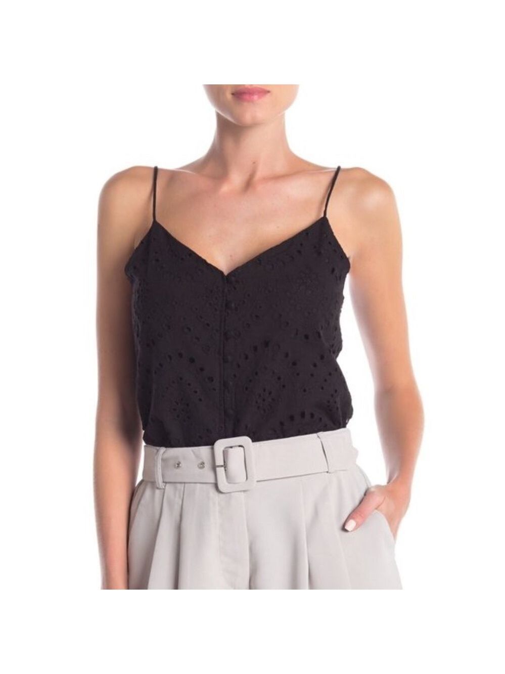 Elodie Eyelet Crochet ButtonFront Camisole